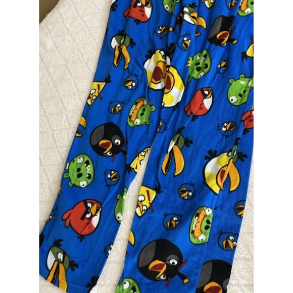 Angry Birds 2009 Black Graphic Print Shirt An Blue Pajama Pants Set Size L - Picture 10 of 16
